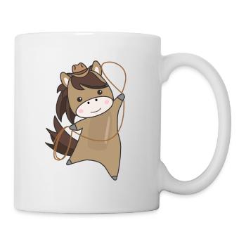 Cowboy Pferd Pferde Rinder Lasso Western - Tasse - Weiß - Rechts