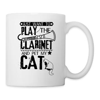 Clarinet cat - Mug - white - Right