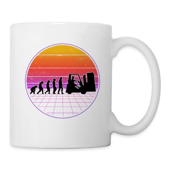 Forklift Driver Evolution Vaporwave Forklift - Mug - white - Right