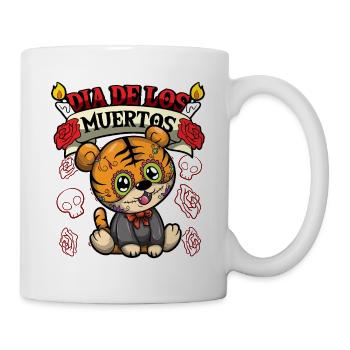 Dia De Los Muertos Animals Tiger - Tasse - Weiß - Rechts