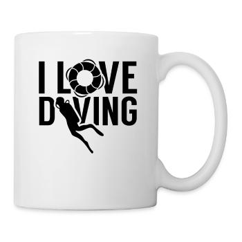 Ich Liebe Tauchen Taucher Scuba Diving Tauchkurs - Tasse - Weiß - Rechts
