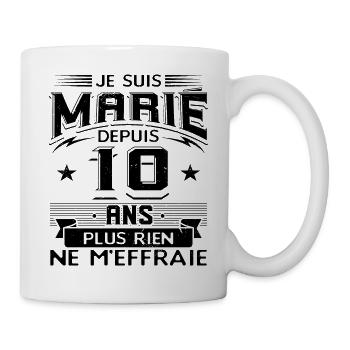 Anniversaire 10 Ans De Mariage - Mug blanc - blanc - Droite