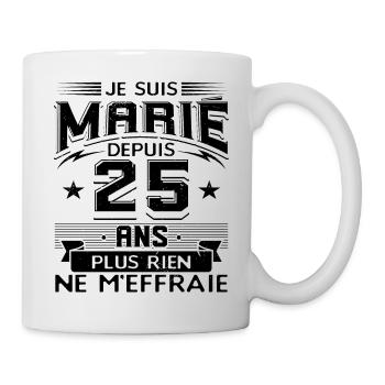 Anniversaire 25 Ans De Mariage - Mug blanc - blanc - Droite