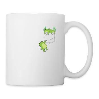 Cottagecore Aesthetic Kawaii Frog in a Pocket - Mug - white - Right
