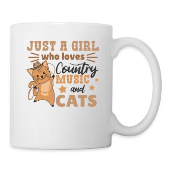 Just a girl who loves country music and cats - Mug - white - Right