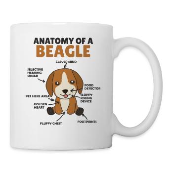 Anatomie d’un chien mignon beagle chiot - Mug blanc - blanc - Droite