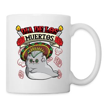 Dia De Los Muertos Animals Seal - Tasse - Weiß - Rechts