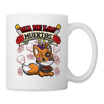 Dia De Los Muertos Animals Fox - Tasse - Weiß - Rechts