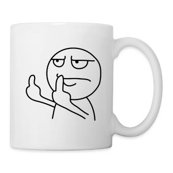 Doigts du milieu Baisez hors bande dessinée humor - Mug blanc - blanc - Droite