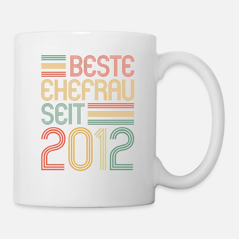 Beste Ehefrau seit 2012 9. Hochzeitstag - Tasse - Weiß