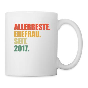 Beste Ehefrau seit 2017 4. Hochzeitstag - Tasse - Weiß - Rechts
