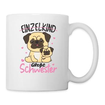 Je serai grande sœur en 2022 pour les frères et sœurs - Mug blanc - blanc - Droite