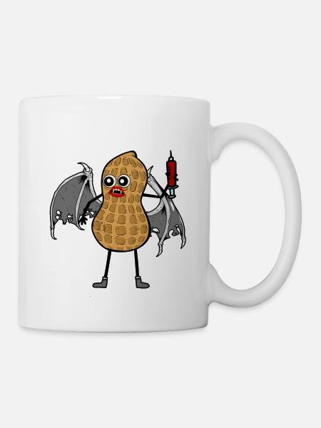 Horror Erdnuss Vampir Halloween Blutsauger Spritze - Tasse - Weiß