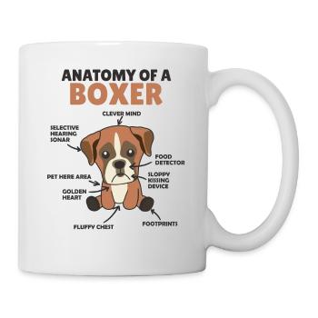 Anatomie d’un boxeur mignon chien chiot - Mug blanc - blanc - Droite