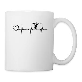 Pole Dance Heartbeat Heart Pole Dancing Silhouette - Mug - white - Right