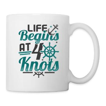 Life Begins At 40 Knots 40th Birthday Sailing - Mug - white - Right