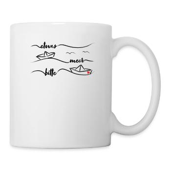 Papierschiff Papierboot Meer Papierschiffchen - Tasse - Weiß - Rechts