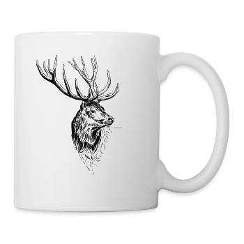 Hirsch - Tasse - Weiß - Rechts