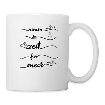 Papierschiff Papierboot Anker Meer - Tasse - Weiß - Rechts