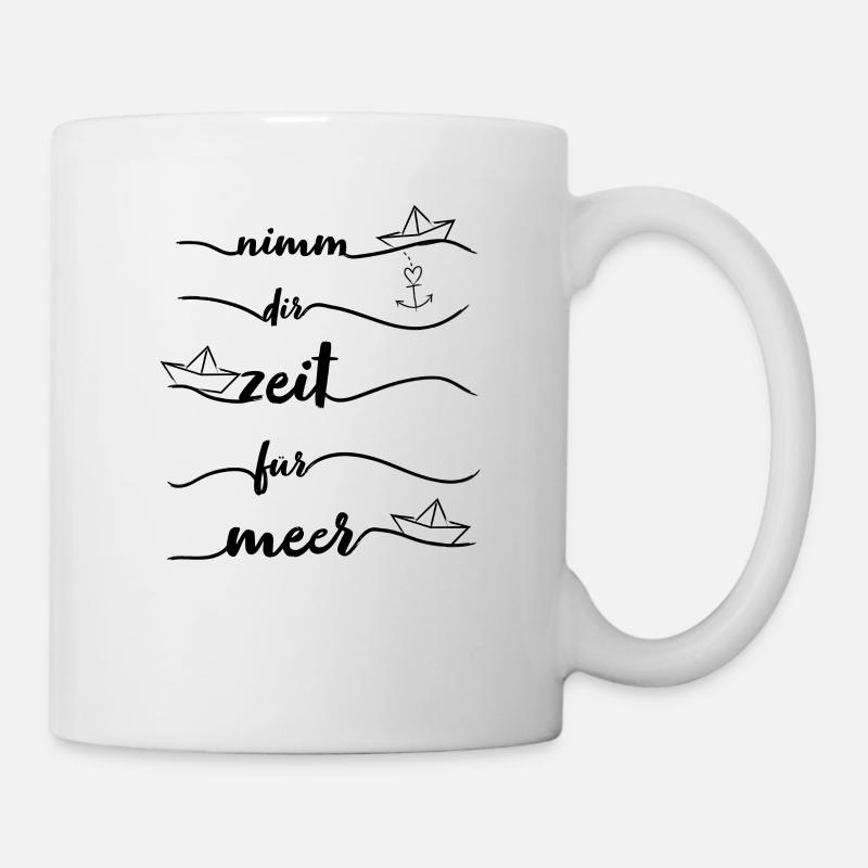 Papierschiff Papierboot Anker Meer - Tasse - Weiß