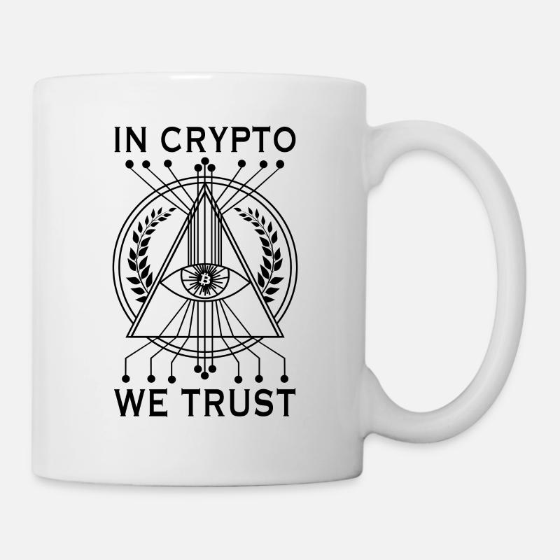 Crypto We Trust Bitcoin cryptomonnaie - Mug blanc - blanc