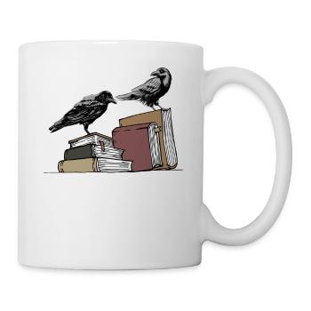 Dark Academia Aesthetic Corbeau On Old Livres - Mug blanc - blanc - Droite