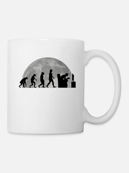 Gamer Evolution Mond Gaming Zocken Video Game - Tasse - Weiß
