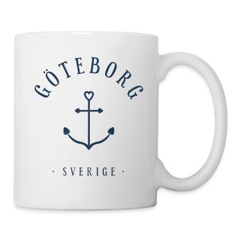 Göteborg Schweden Tattoo Anker Herz Love Hygge - Tasse - Weiß - Rechts