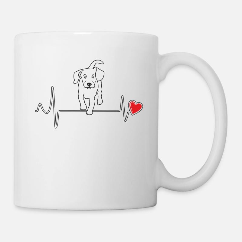 HUND HERZSCHLAG HERZ - Tasse - Weiß