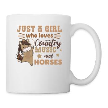 Juste une fille qui loves country music and horses - Mug blanc - blanc - Droite