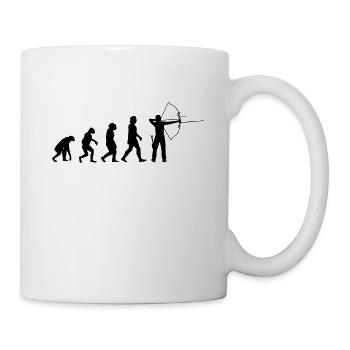 Bogenschütze Evolution Bogenschießen Pfeil Bogen - Tasse - Weiß - Rechts