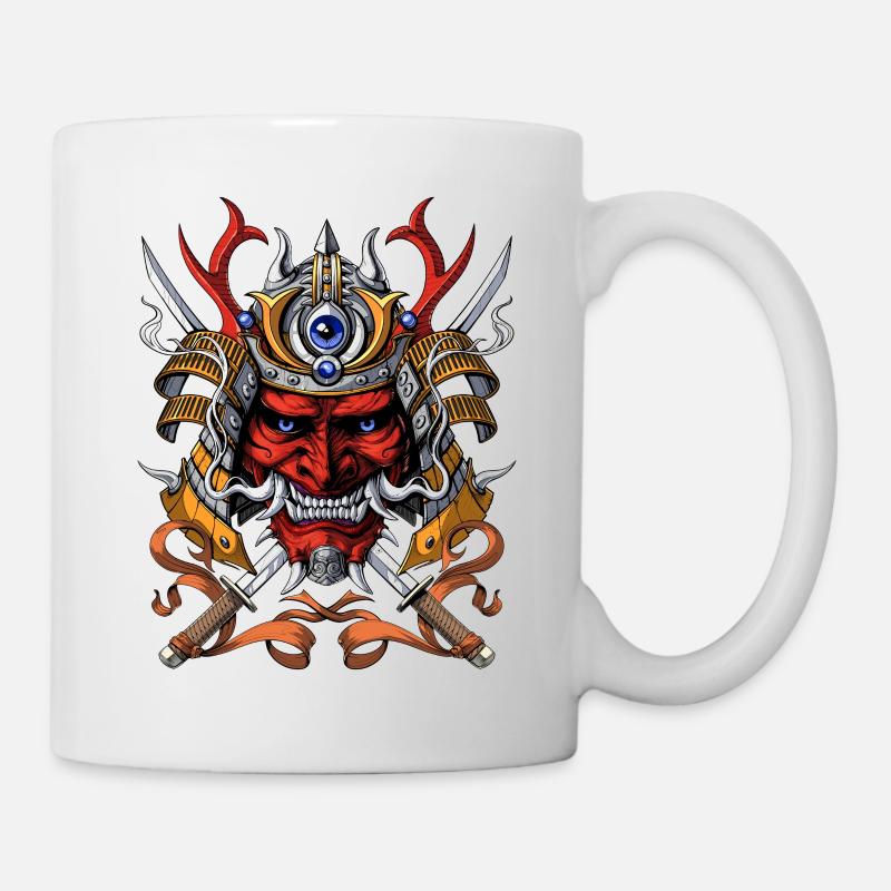 Démon Samouraï Oni - Mug blanc - blanc