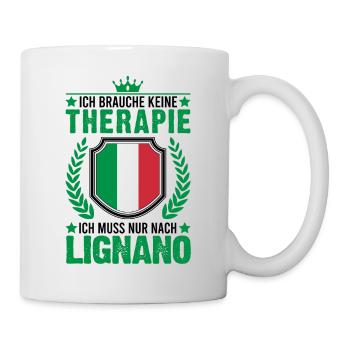 Lignano Therapie Italien Urlaub Reise - Tasse - Weiß - Rechts