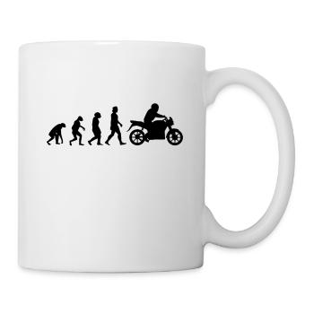 Motorradfahrer Evolution Motorrad Biker - Tasse - Weiß - Rechts