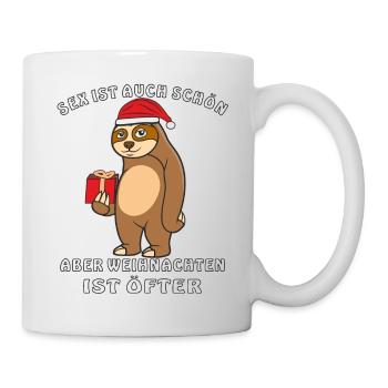 Faultier Weihnachten - Tasse - Weiß - Rechts