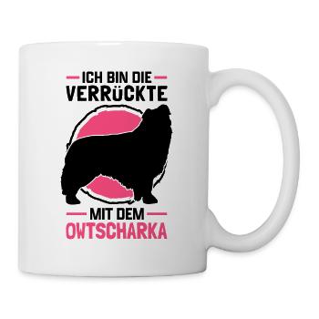 Verrückte mit Kaukasischer Owtscharka Kaukase - Tasse - Weiß - Rechts