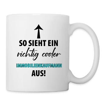 Immobilienkaufmann Immobilien Herren Männer - Tasse - Weiß - Rechts