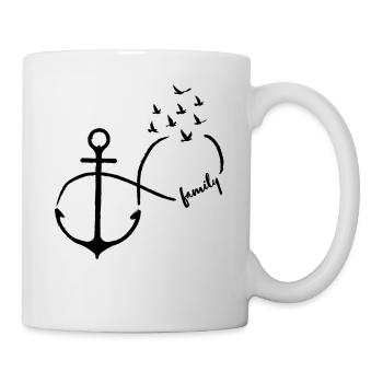 Unendlichkeit Familie fliegende Vögel Anker - Tasse - Weiß - Rechts