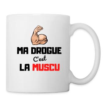La drogue c'est la muscu - Mug blanc - blanc - Droite