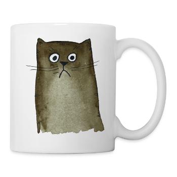 Katze braun - Tasse - Weiß - Rechts