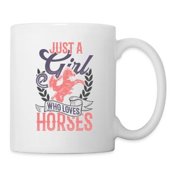 Just A Girl Who Loves Horses Doux Chevaux Motif - Mug blanc - blanc - Droite