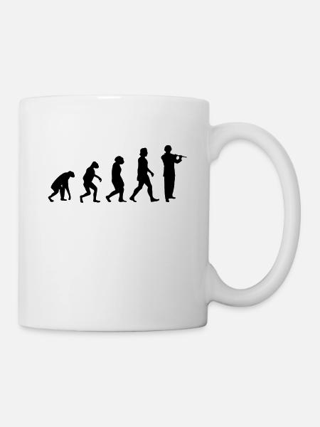 Flötist Evolution Querflöte Flöte - Tasse - Weiß
