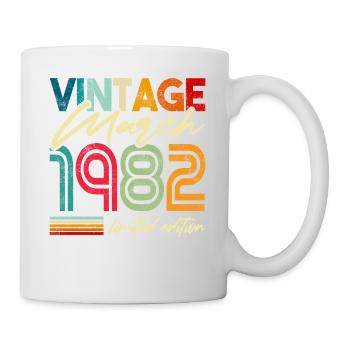 Rétro Vintage né 1982 anniversaire March 1982 - Mug blanc - blanc - Droite