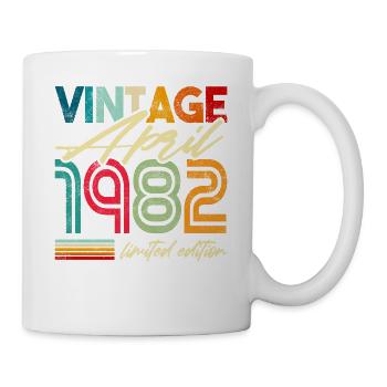 Rétro vintage né 1982 Anniversaire avril 1982 - Mug blanc - blanc - Droite