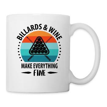 Pool Billard Queue Billardspieler Retro Vintage - Tasse - Weiß - Rechts