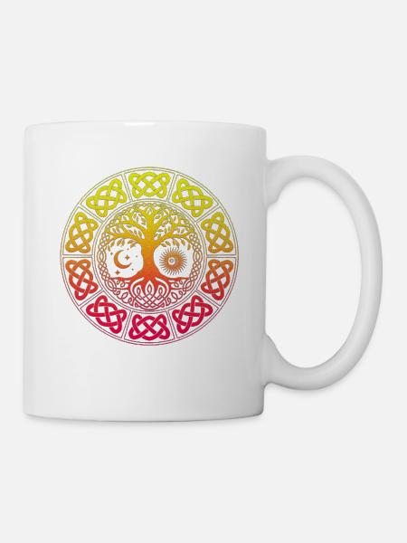 Yggdrasil Baum des Lebens Wiking nordisches Symbol - Tasse - Weiß
