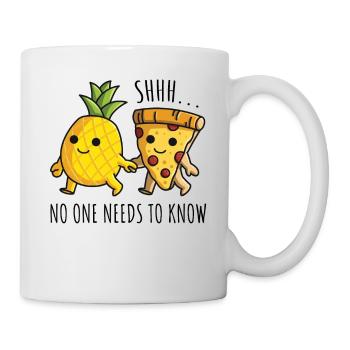 Pizza Hawaii Ananas Pizza essen Es muss keiner - Tasse - Weiß - Rechts