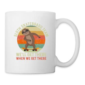 Sloth Skateboard Team, Funny Retro Sloth lover - Mug - white - Right