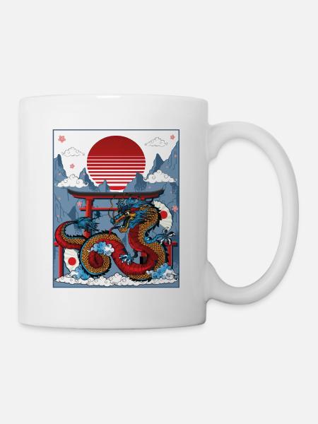 Dragon japonais Temple du pouvoir - Mug blanc - blanc