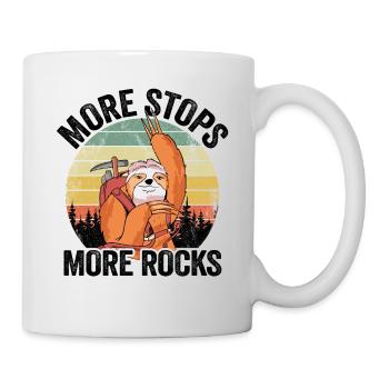 More Stops More Rocks Vintage Sunset Retro Sloth - Mug - white - Right